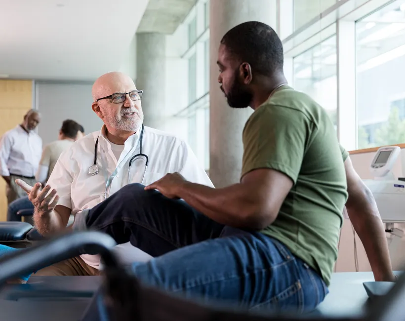 A man undergoing medical advice